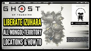 Ghost of Tsushima Izuhara All 24 Mongol Territory Locations Liberate all areas in Izuhara [upl. by Adnof]