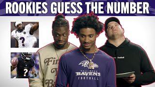 Ravens Rookies Guess Ravens Jersey Numbers  Baltimore Ravens [upl. by Sturdivant]