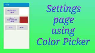 Using color picker in settings to set text and background color [upl. by Dry]