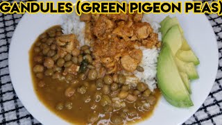 Gandules Dominicanos  Gandules con coco  gandules guisados  Green pigeon peas  how to gandules [upl. by Yelrac420]