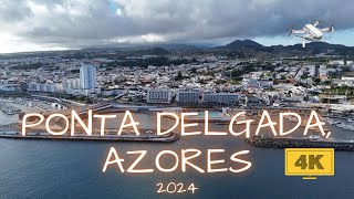 4K HDR Aerial Tour of Ponta Delgada São Miguel Island  Explore the Azores Capital [upl. by Maller]