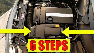 Air filter replacement Mercedes C230 Kompressor 2 doors in 6 steps [upl. by Gnouv]