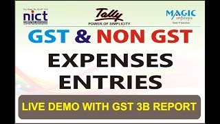 NON GST amp GST EXPENSES ENTRIES IN TALLY GST  IN HINDI  NICT COMPUTER [upl. by Pascha]