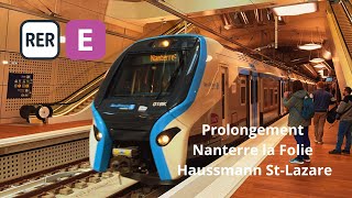 RER E  Prolongement entre Nanterre la Folie et Haussmann StLazare [upl. by Jolenta381]