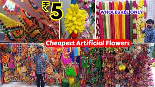 Home decoration items at Cheapest Price Artificial Flowers Hyderabad WholeSale Market begumabzar [upl. by Erej]