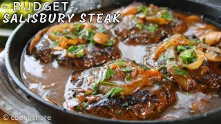 Easy Salisbury STEAK  Budget Home Chef Cooking [upl. by Yeltneb]