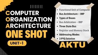 COA aktu  COA unit1 One Shot  COA One Shot Video  Aktu Exam  2nd Year  COA PYQ Soltuion [upl. by Kiryt]