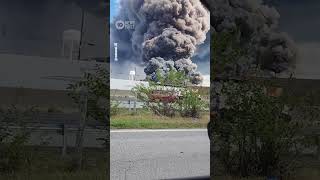 Massive Chemical Plant Fire In Georgia Forces Evacuations  10 News First [upl. by Teddman]