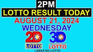 Lotto Result Today 2pm August 21 2024 PCSO [upl. by Wennerholn6]