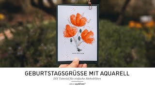 DIY Stamping Tutorial  Geburtstagsgrüße mit Aquarell [upl. by Arndt]