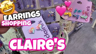 SHOPPING for EARRINGS at CLAIRES [upl. by Ecinnaj]