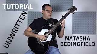 Cómo tocar Unwritten de Natasha Bedingfield en la guitarra  Tutorial completo  Incluye TAB [upl. by Sirahc]