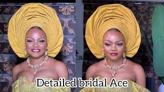 How To Tie Advanced Bridal Ace Gele beginner steps by step 2023 geletutorial [upl. by Camille]