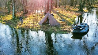 5 Days on the River  Fall Steelhead Fishing amp Tipi Hot Tent Camping [upl. by Calmas429]