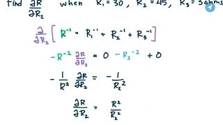 MAT273  Calc3  143d Partial Derivative Application Problem Resistance [upl. by Enirak]