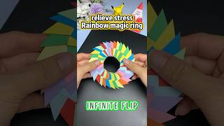 Very stressrelievingInfinitely flipped rainbow magic ringSuper fundiy origami handmade [upl. by Eisele931]