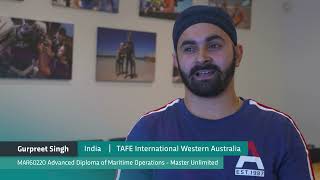 Gurpreet talks about studying maritime at TAFE International Western Australia [upl. by Donohue789]