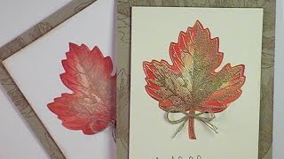 StampinUp Vintage Leaves Gold Embossed Fall Card [upl. by Auoh]