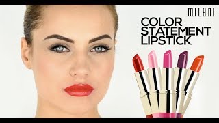 Rúž Milani Color Statement Lipstick  swatches [upl. by Lonergan]