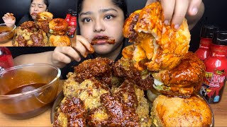 SAMYANG EXTREMELY SPICY SAUCE CHALLENGE WITH CHICKEN AND CHICKEN BURGERS 🍔 SPICY FOOD CHALLENGE 🥵 [upl. by Aisekal]