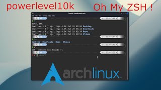 Install and configure ZSH on archlinux  use ohmyzsh and powerlevel10k theme [upl. by Lirpa]