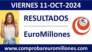 Resultado del sorteo EuroMillones del viernes 11 de octubre de 2024 [upl. by Stoddart]