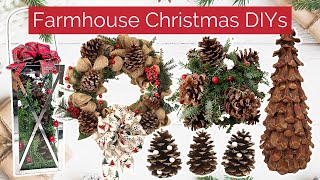 BEAUTIFUL DIY FARMHOUSE CHRISTMAS DECOR  5 DIYS UNDER 5  PINE CONE CHRISTMAS DECORATIONS TO MAKE [upl. by Pieter]