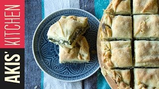 Greek Spinach Pie Spanakopita  Akis Petretzikis [upl. by Juna]