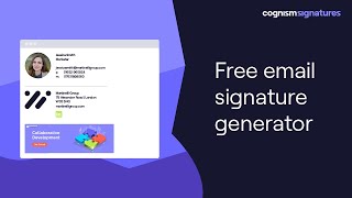 Cognism Signatures  Free email signature generator [upl. by Yblok91]