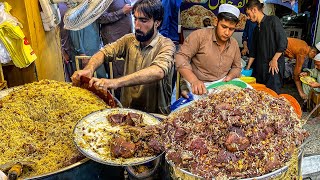 EXTREME PAKISTANI STREET FOOD  ULTIMATE 4 FAMOUS PESHAWARI CHAWAL  PESHAWAR STREET FOOD [upl. by Clyte162]