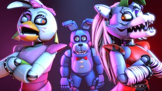 FNAF SFM GLAMROCK CHICA AND ROXANNE WOLF YANDERE FIGHT OVER Rockstar Bonnie [upl. by Ares]