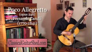 Poco Allegretto opus 246  Fernando Carulli Bridges Level 1 guitar [upl. by Maggie]