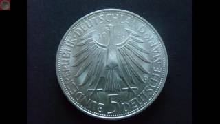 1512  5 Deutsche Mark 1966 Gottfried Wilhelm Leibniz [upl. by Berners]