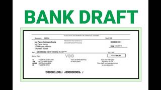 Bank draft Bank  money  investment  finance [upl. by Akfir706]