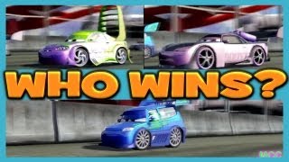 Cars 2 The Game Wingo vs DJ vs Boost 3 Player Race on Runway Tour By Disney Cars Toy Club [upl. by Martel929]