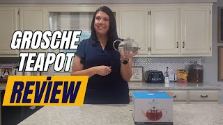 GROSCHE Joliette Glass Teapot Review 🍵 Clear Teapot with Stainless Steel Infuser for Loose Leaf Tea [upl. by Anivas130]