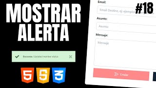 ✅ Mostrando una alerta de éxito con HTML CSS y JavaScript 18 [upl. by Ycniuqed]