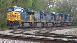 SixLocomotivePowered CSX Freight Train [upl. by Anaig377]