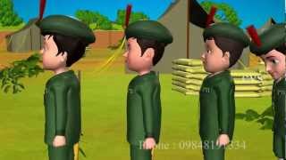 3D Animation Five Little Soldiers Nursery Rhyme for children with Lyrics [upl. by Leerzej]