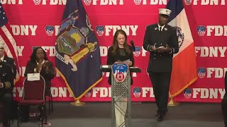 FDNY Commissioner booed after several chiefs are demoted [upl. by Kahl547]