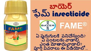 BAYER FAME INSECTICIDE  FAME INSECTICIDE COMPLETE DETAILS IN TELUGU  FLUBENDIAMIDE 3935  SC [upl. by Sirdi]