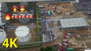 Buncefield Fuel Depot Major Fire amp Rescue Training operation and Drone [upl. by Nomolos]