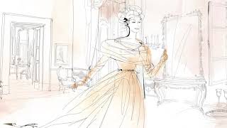 Donna e Palazzo italiano Watercolor fashion animation [upl. by Ahsilla]