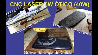 Gravando á Laser Capa de Celular Pedra Ardósia e Cortando Tecido [upl. by Notgnirrab143]