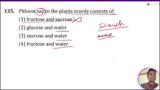 Phloem sap in the plants mainly consists of  1 fructose and water 2 fructose and sucrose [upl. by Debora595]