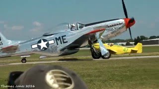 14 P51 Mustangs Simultaneous Engine Run and Takeoffs [upl. by Orlanta]