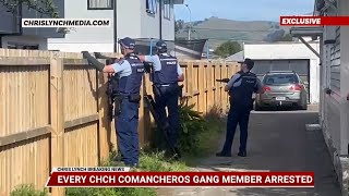 All Christchurch Comancheros patched gang members arrested in sweeping raids across the city [upl. by Erline]