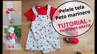 Pelele bebe tela  peto marinero  TUTORIAL y PATRONES gratis [upl. by Petty]