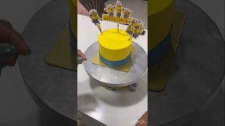 Minions decoration idea for cakes  homemade cake decoration  shortsfeed homemade homebaker [upl. by Rechaba]