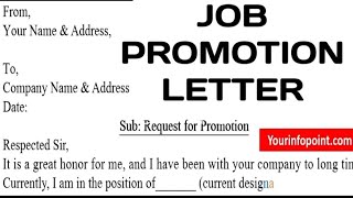 How to Write a Job Promotion Request Letter Sample Format [upl. by Eberta]